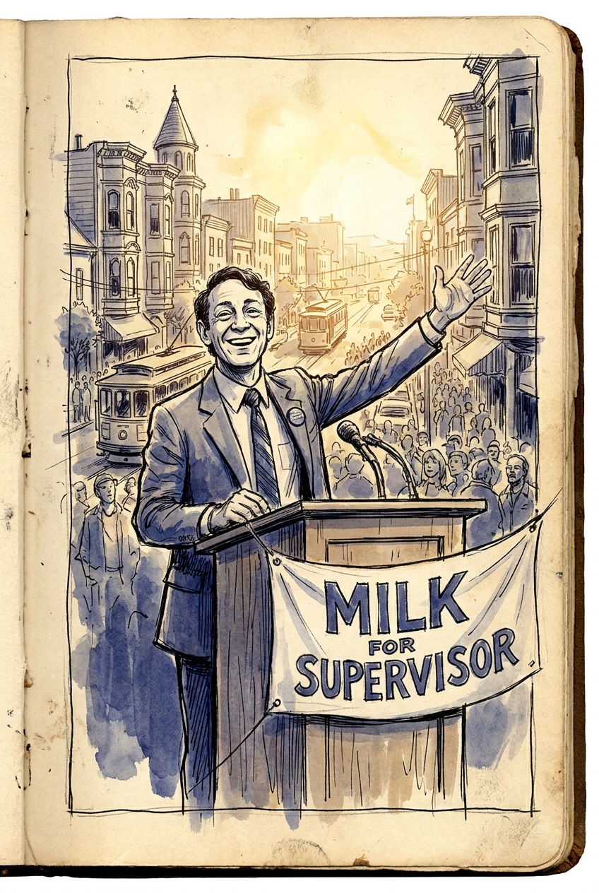 Harvey Milk at the podium