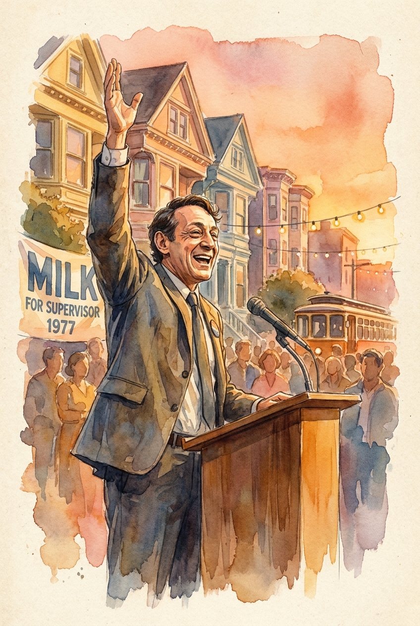 Harvey Milk at the podium