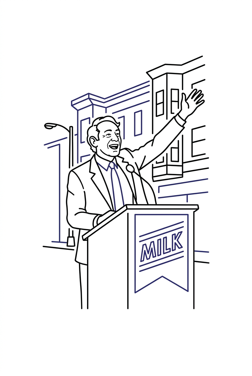Harvey Milk at the podium